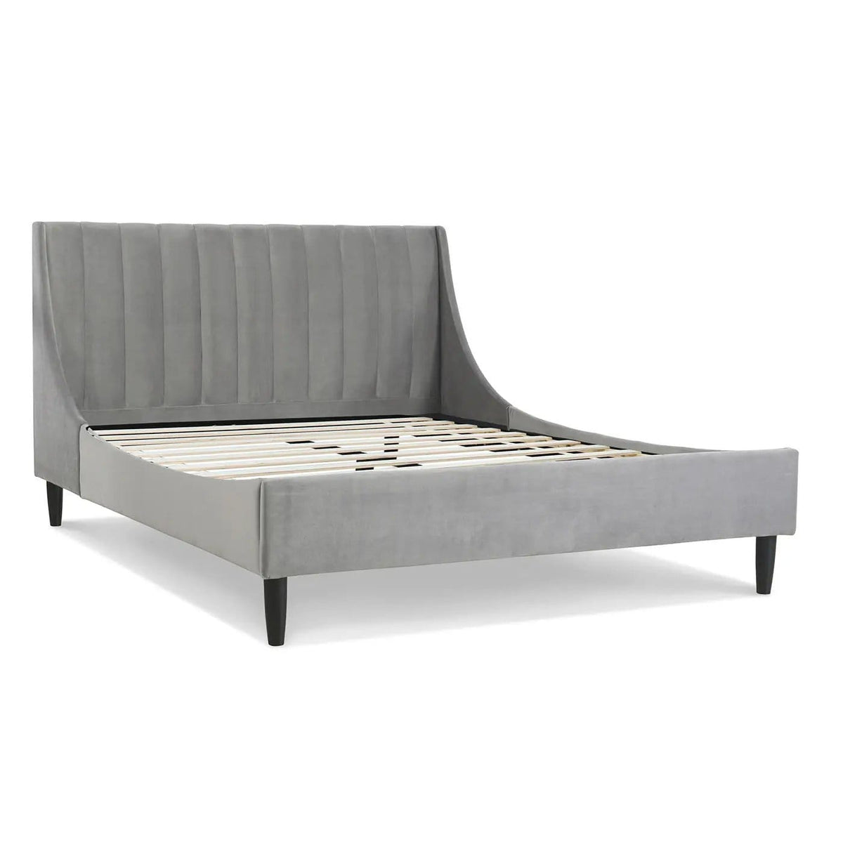 Aspen Vertical Tufted Modern Headboard Platform Bed Set | 8 Pieces | Fabric & Plywood | Bedroom
