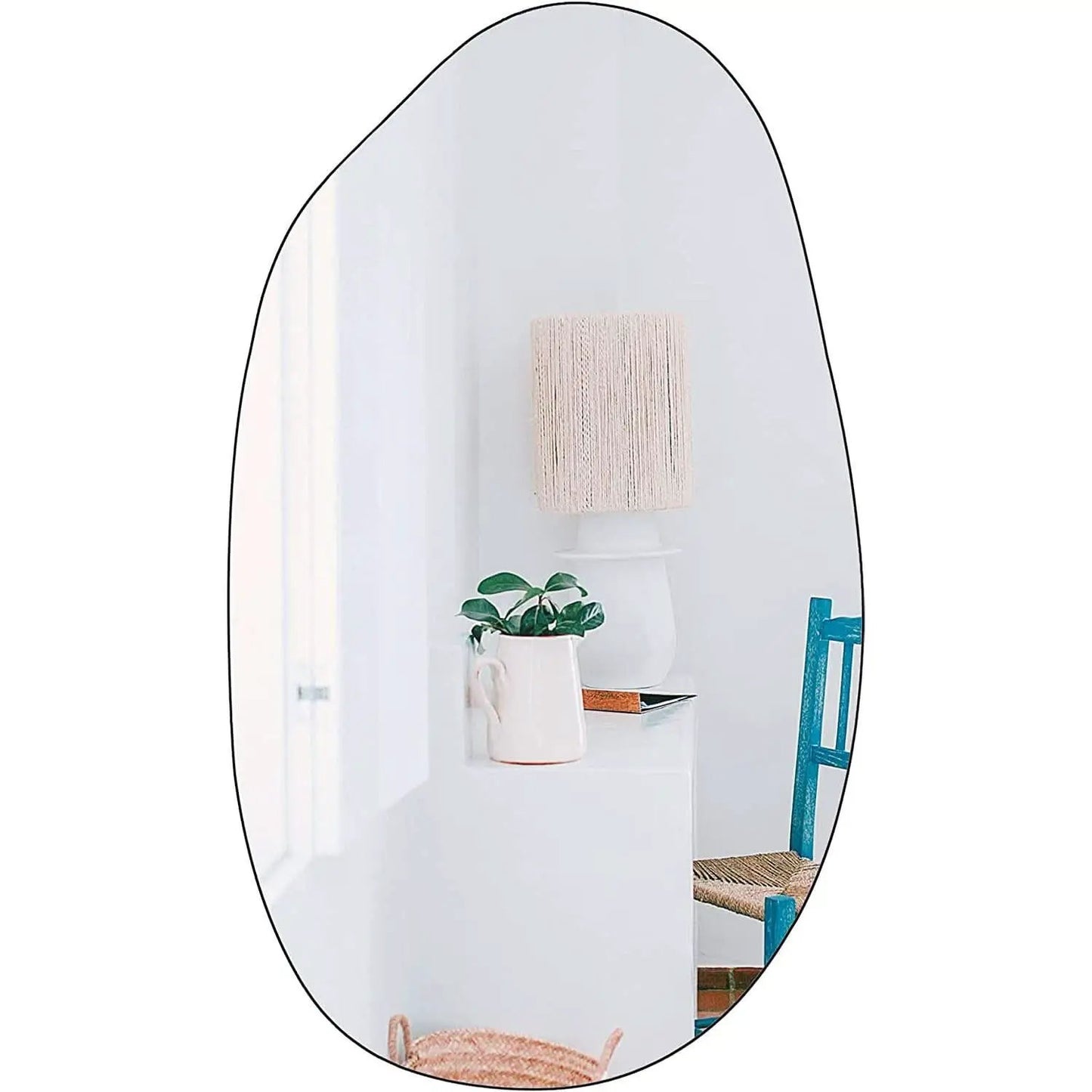 Asymmetrical Frameless Wall Mirror For Living Room 19.5 x 33.5 Inches from PriceLows™