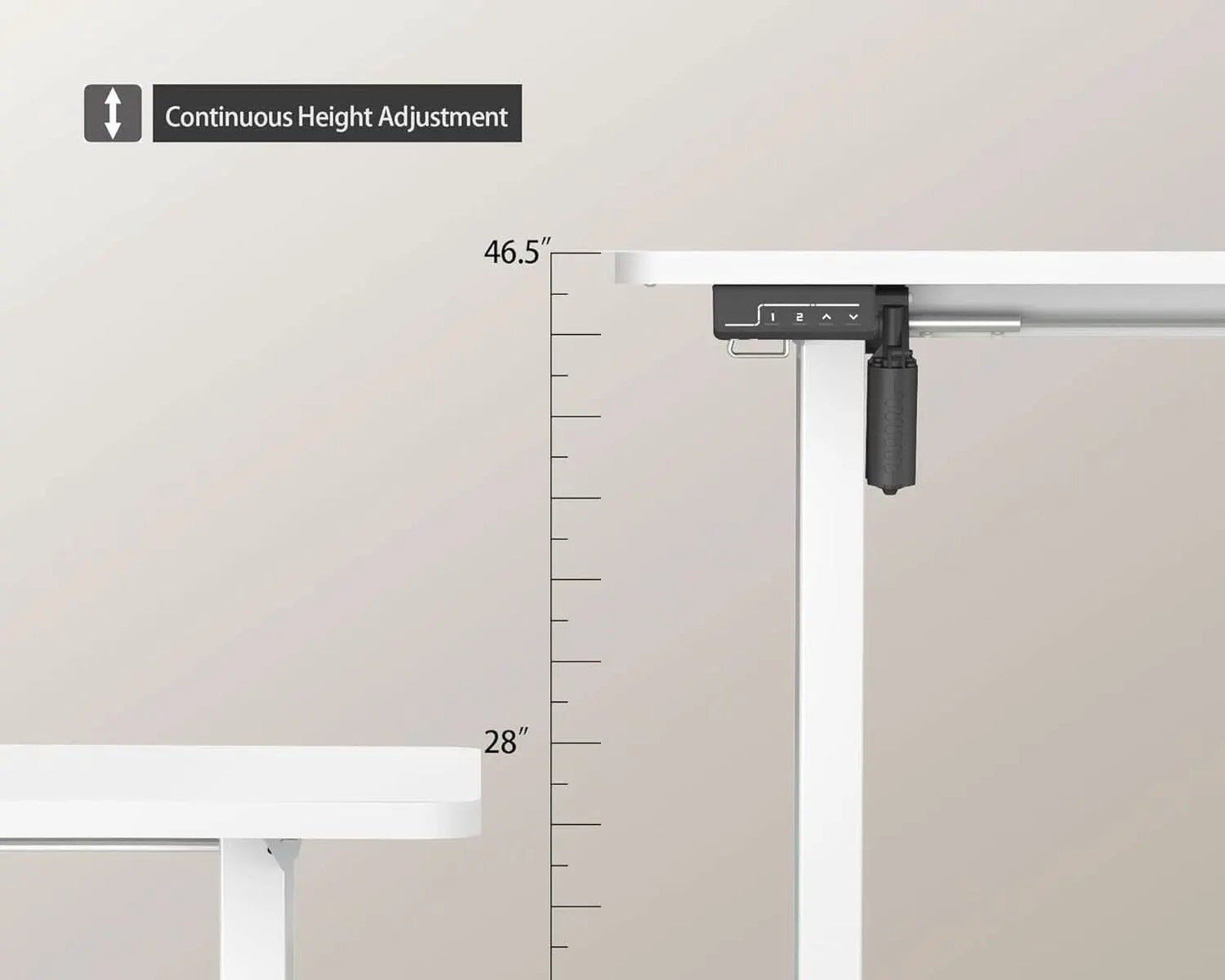 Electric Adjustable Height Standing Desk 40x24 Inches White With Memory Preset from PriceLows™