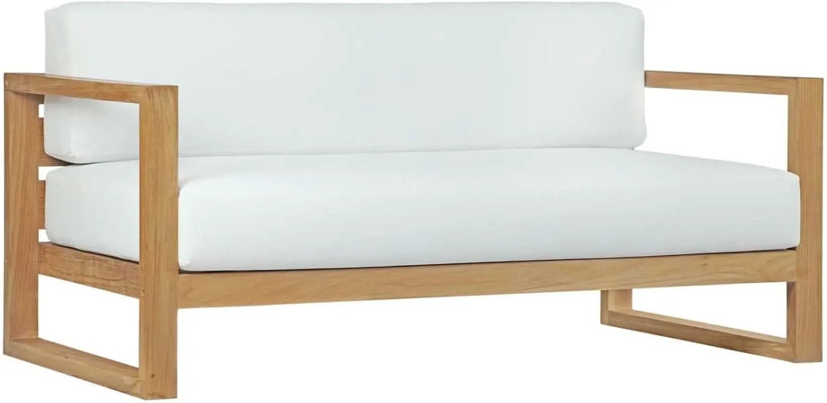 Natural White Teak Wood Outdoor 6-Piece Sectional Sofa Set from PriceLows™