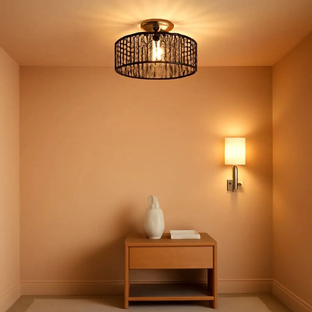 Dark Brown Hand Woven Rattan Ceiling Light With Dimmable LED from PriceLows™