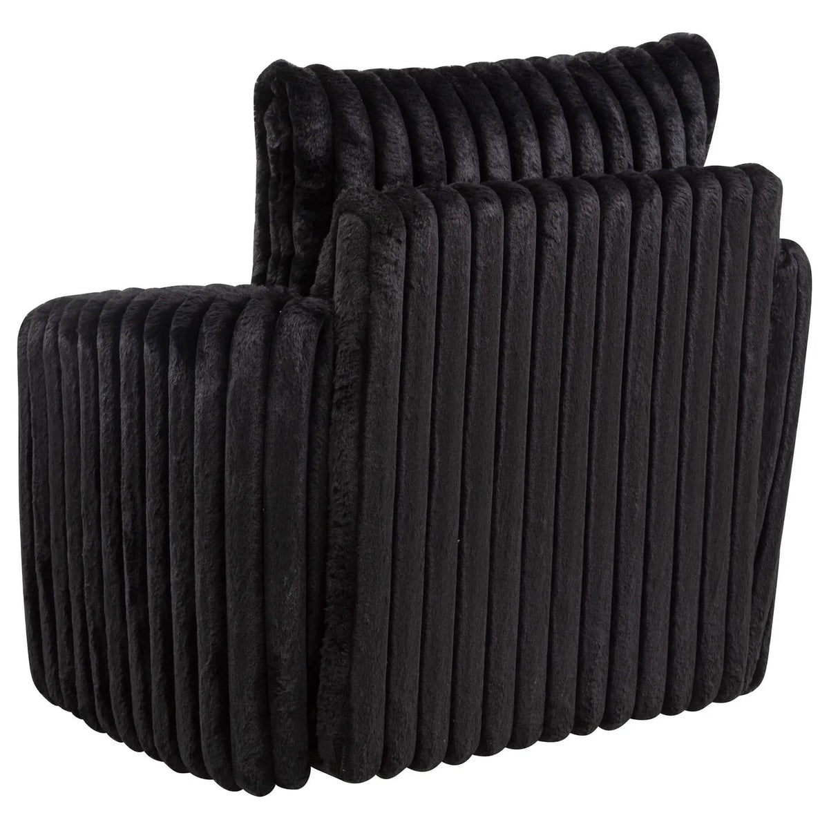 Sarco Corduroy Upholstered Swivel Accent Arm Chair | 38.25 x 34.25 x 37 in | Living Room Furniture | Black