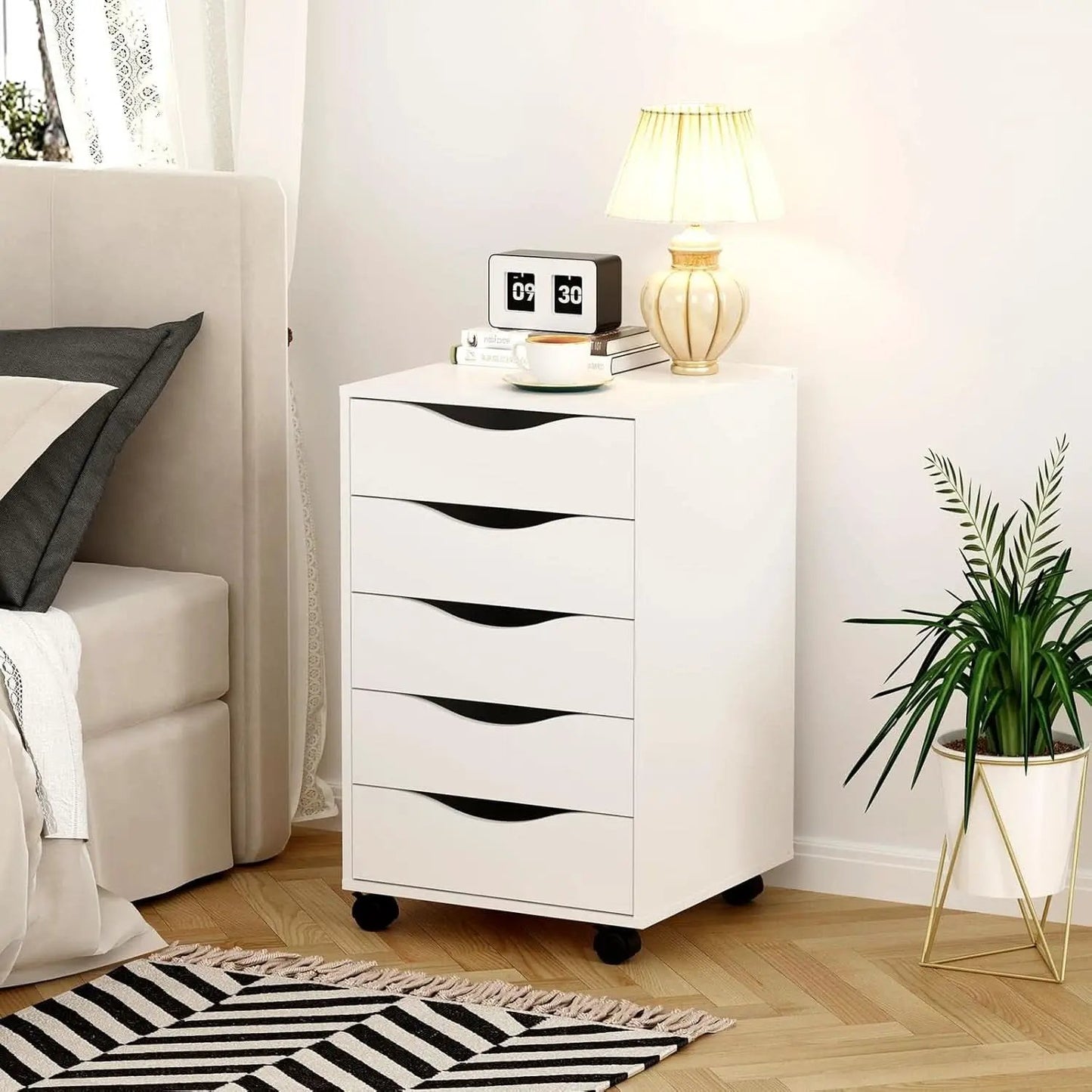 5 Drawer File Cabinet White For Home Office Organization from PriceLows™