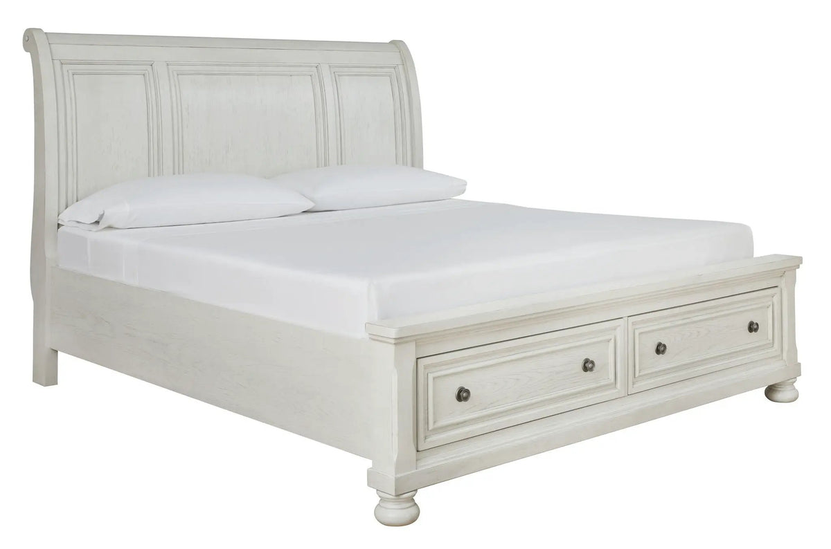 Robbinsdale Sleigh Storage Bed | Elegant Timeless Design | Bedroom Foundation | 85.25 Inch Length