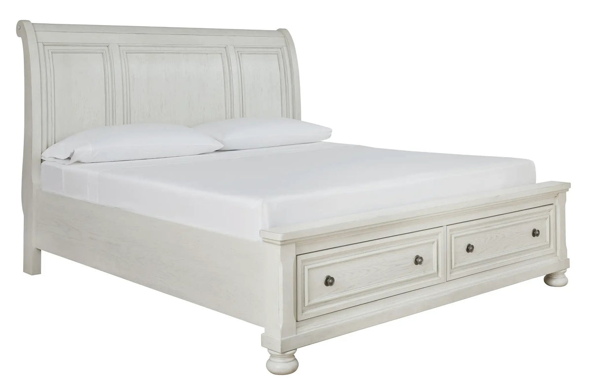Robbinsdale Sleigh Bedroom Set | 4-Piece | Select Oak Veneer | Traditional Design