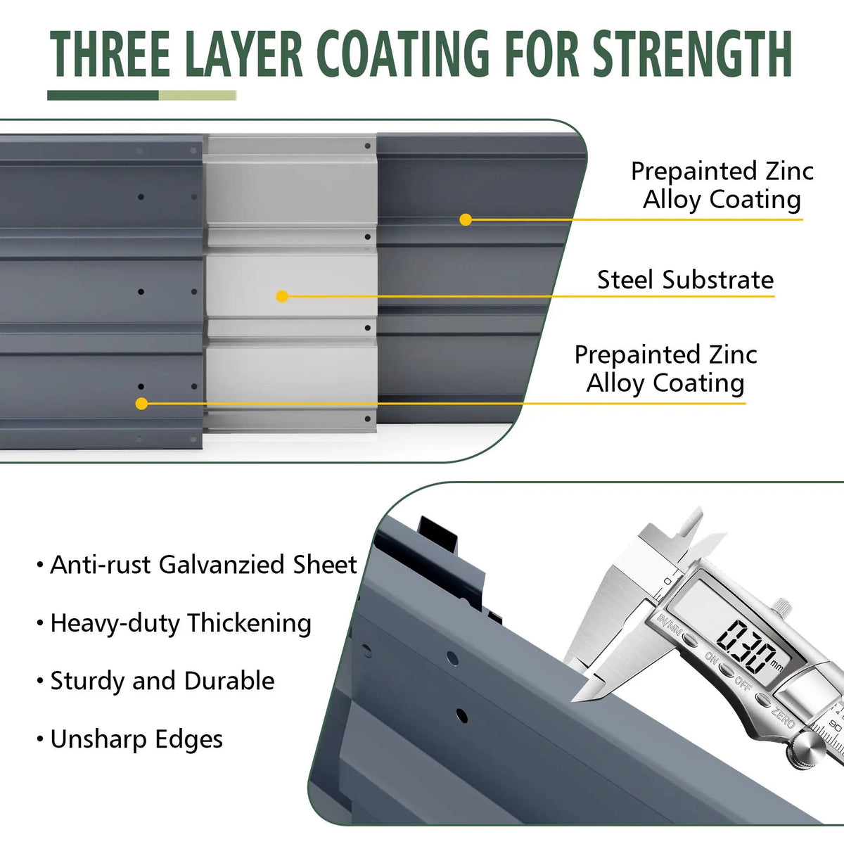 Raised Garden Bed | Coated Steel | Reinforced Frame | Large Outdoor