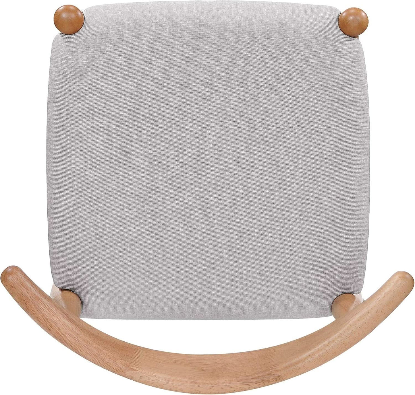 Beige Fabric Dining Chairs With Oak Finish 2 Pack Set from PriceLows™