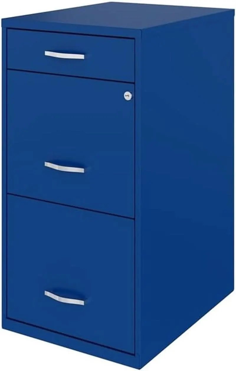 Blue 18In Deep 3 Drawer Metal File Cabinet Fully Assembled from PriceLows™