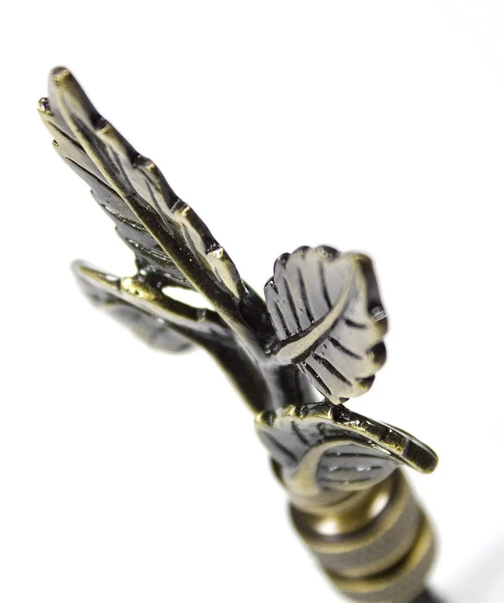 Lamp Finial | Antique Brass | 3 Inch Height | Leaf Design