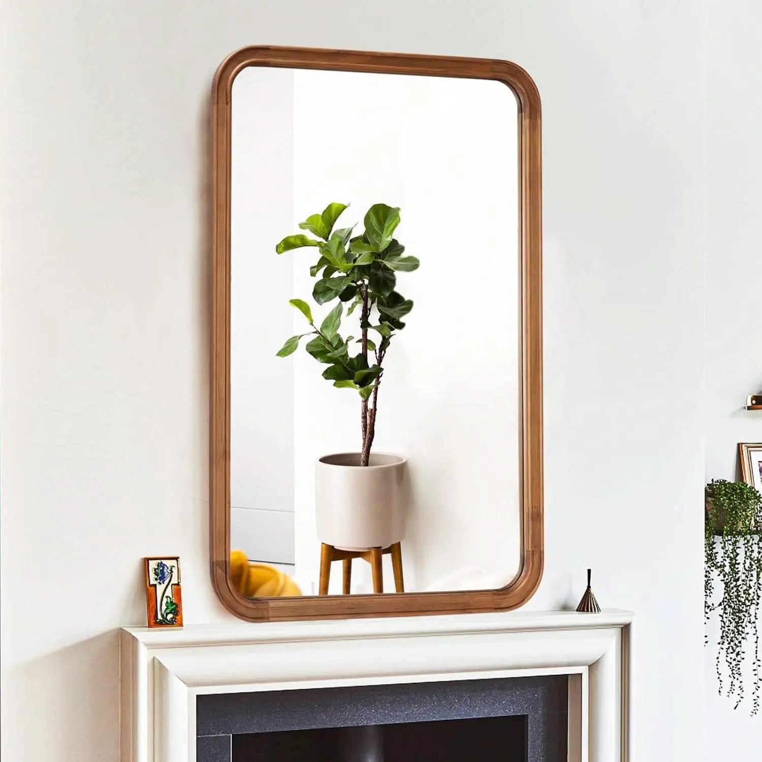 Wood Framed Bathroom Mirror 24x36 Inch Wall Mounted from PriceLows™