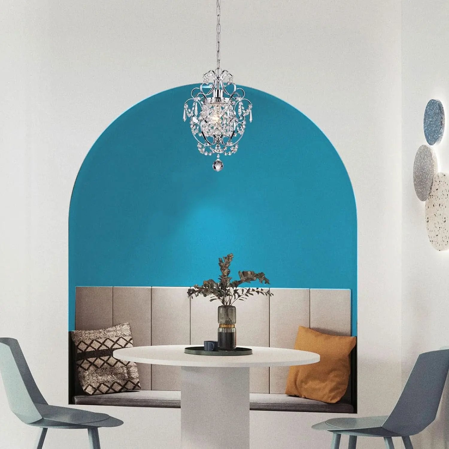 Amorette Chrome Crystal Chandelier 1 Light Fixture from PriceLows™