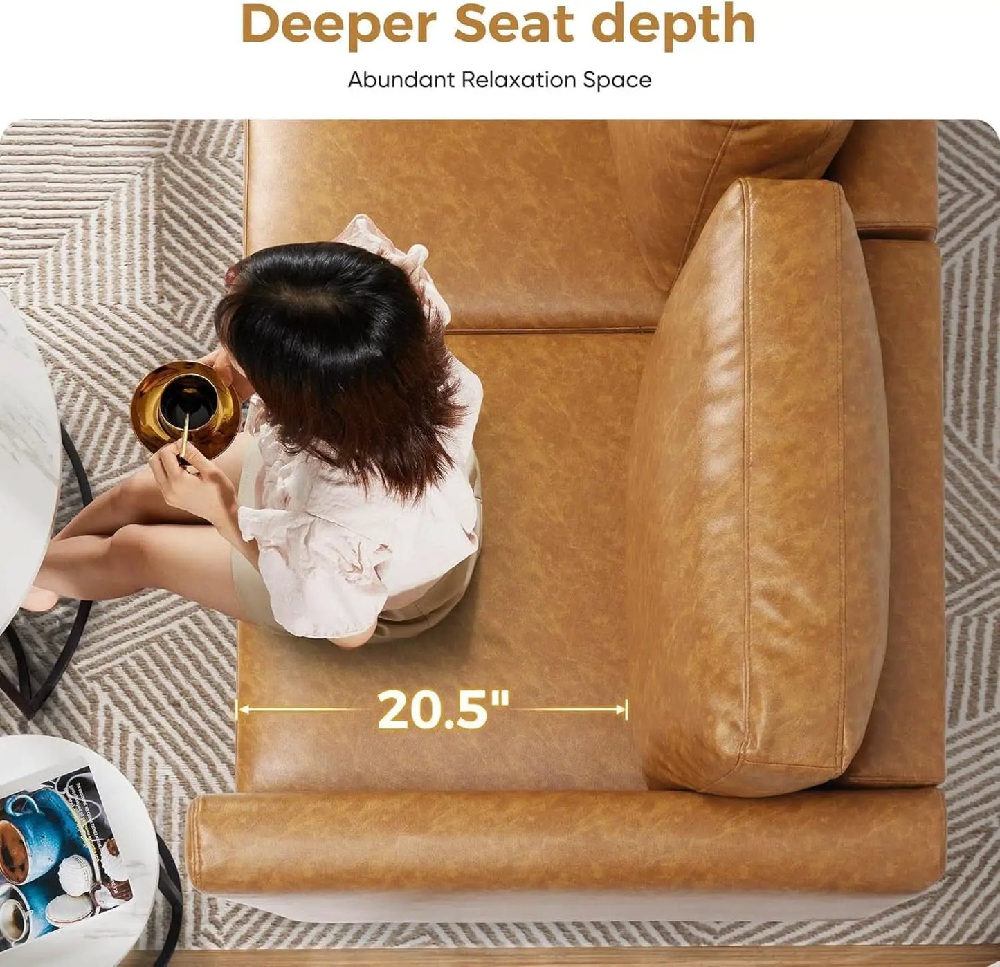 Brown Oversized Reading Armchair With Hidden Storage from PriceLows™