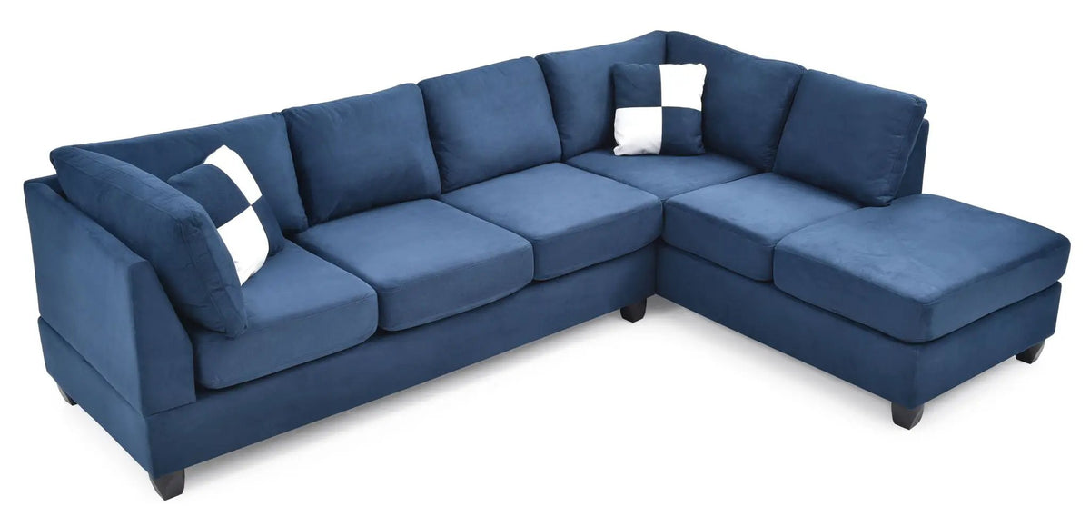 Malone Comfort Sectional | Pocketed Coil And Foam Seating | Removable Backs | 111 Inch Length