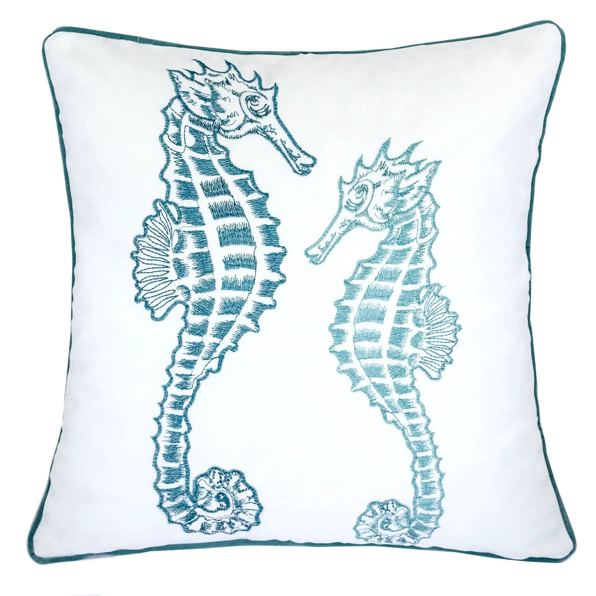 Seahorses Pillow Cover | 20x20 Inch | Matching Back | Hidden Zipper