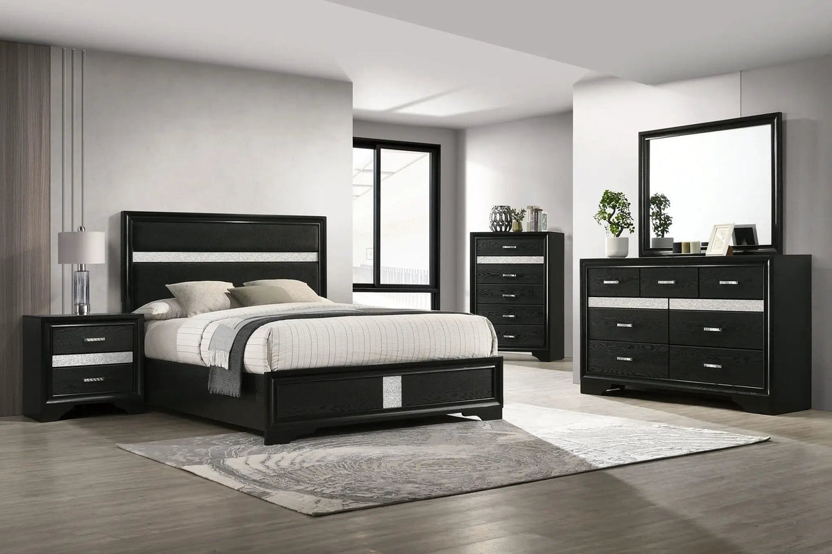 Miranda 5-piece Full Bedroom Set | 5-Piece Set | Bedroom Furniture | Black