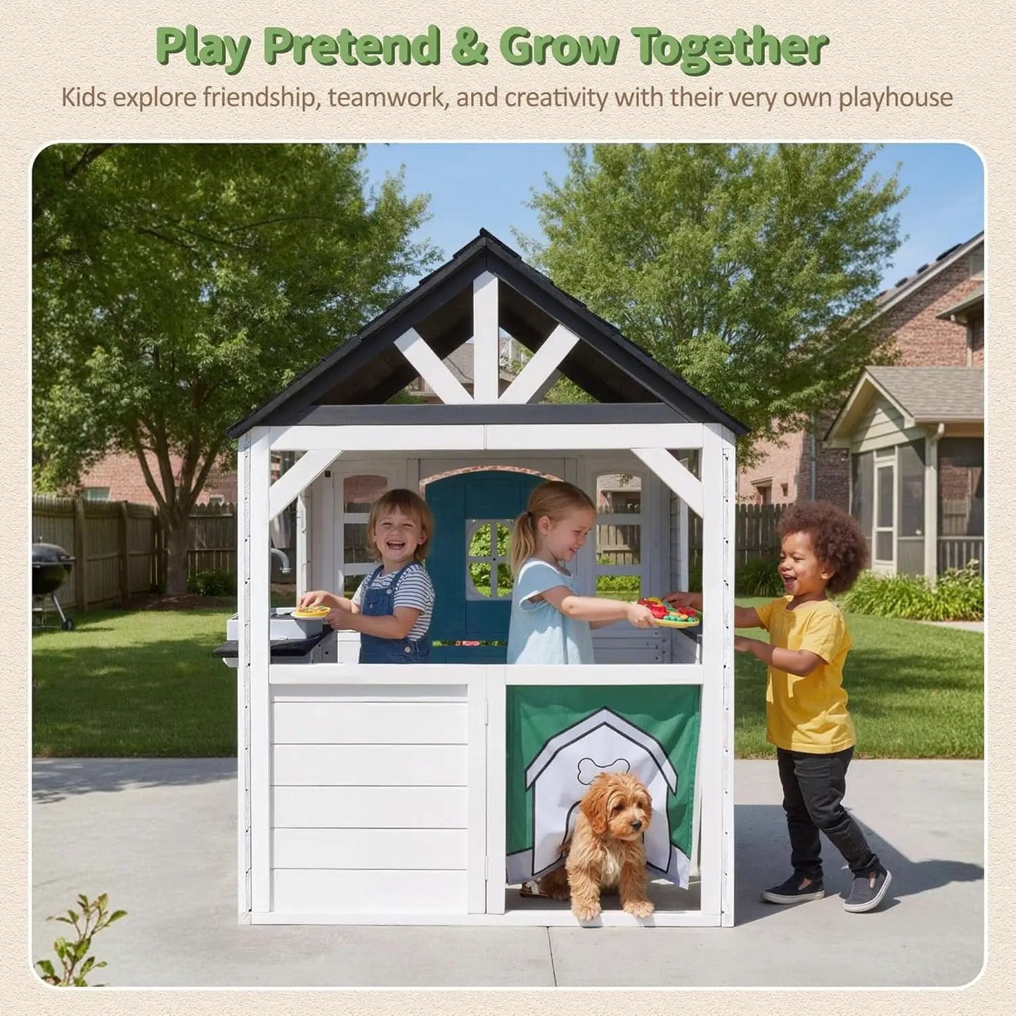 Weatherproof Cedar Outdoor Playhouse With Dutch Door from PriceLows™