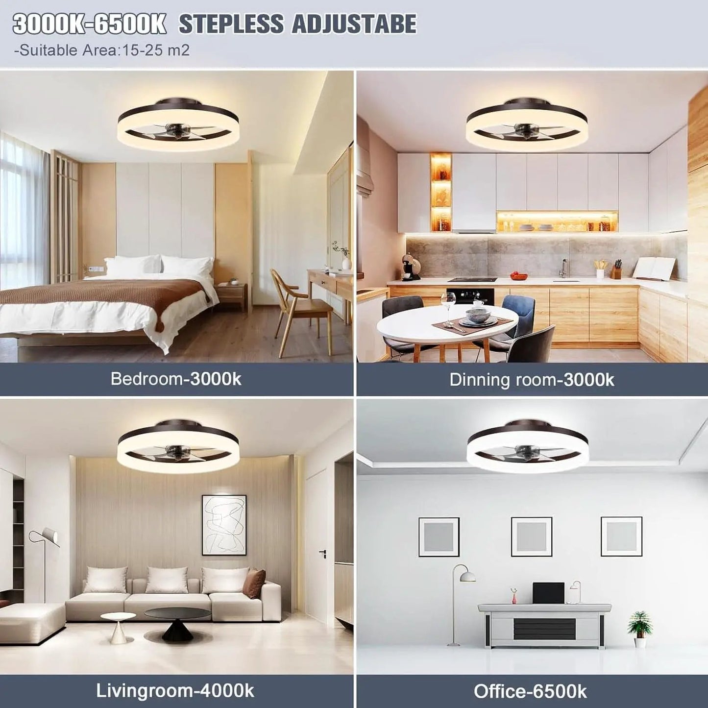 Smart Bladeless Ceiling Fan With Remote And LED Lights from PriceLows™