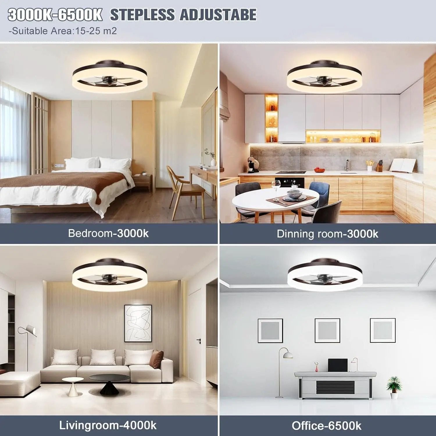 Smart Bladeless Ceiling Fan With Remote And LED Lights from PriceLows™