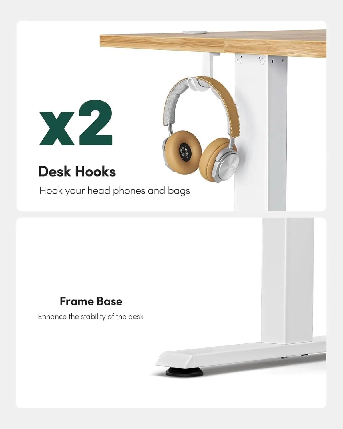 Electric Standing Desk 55x24 Height Adjustable Light Brown from PriceLows™