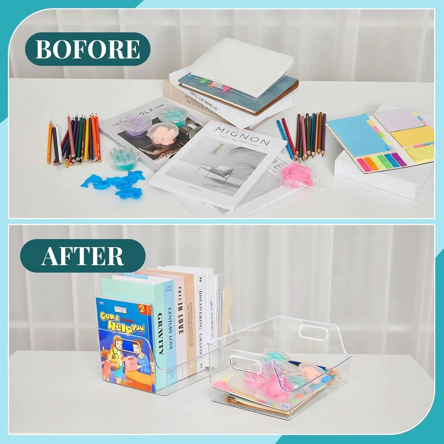 4 Pack Clear Large Book Display Case 13 X 8.5 X 5.9 Inch Stackable With Handle from PriceLows™