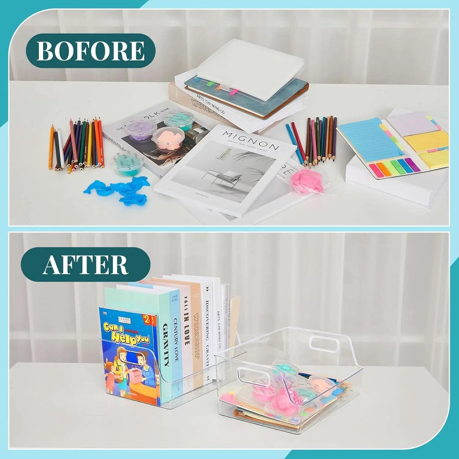 4 Pack Clear Large Book Display Case 13 X 8.5 X 5.9 Inch Stackable With Handle from PriceLows™