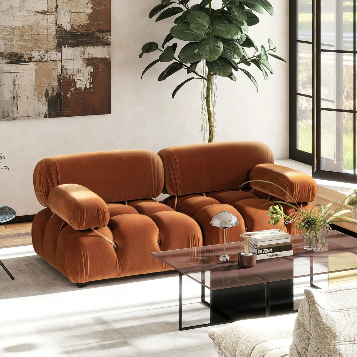 Marcel Bubble Modular Lounge Arm Chair | 15 Inch Low Seat | High-Density Foam | Modern Design