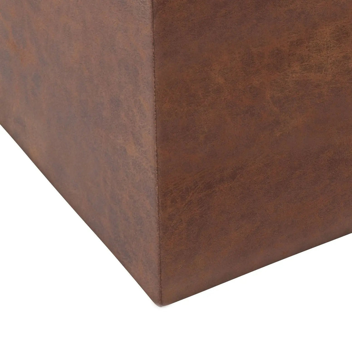 Rockwood Upholstered Cube Ottoman | Flip Over Serving Tray | Large Interior Storage | 16.9 Inch Cube