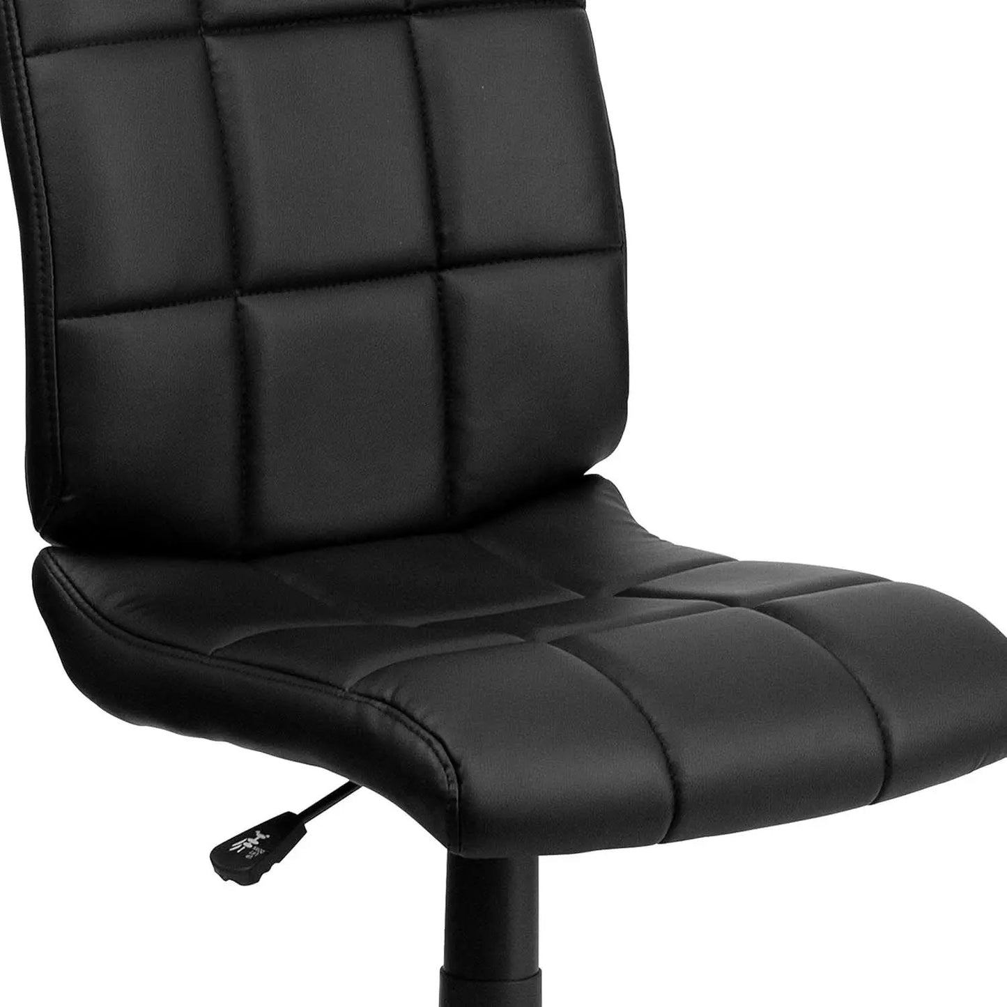 Clayton Mid Back Tufted Vinyl Office Chair Black Swivel from PriceLows™