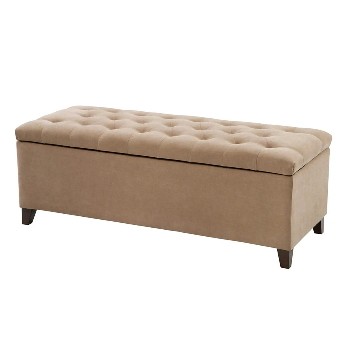 Tufted Soft Close Storage Bench | Button Tufted Top | Solid Wood Legs | 49 Inch Width