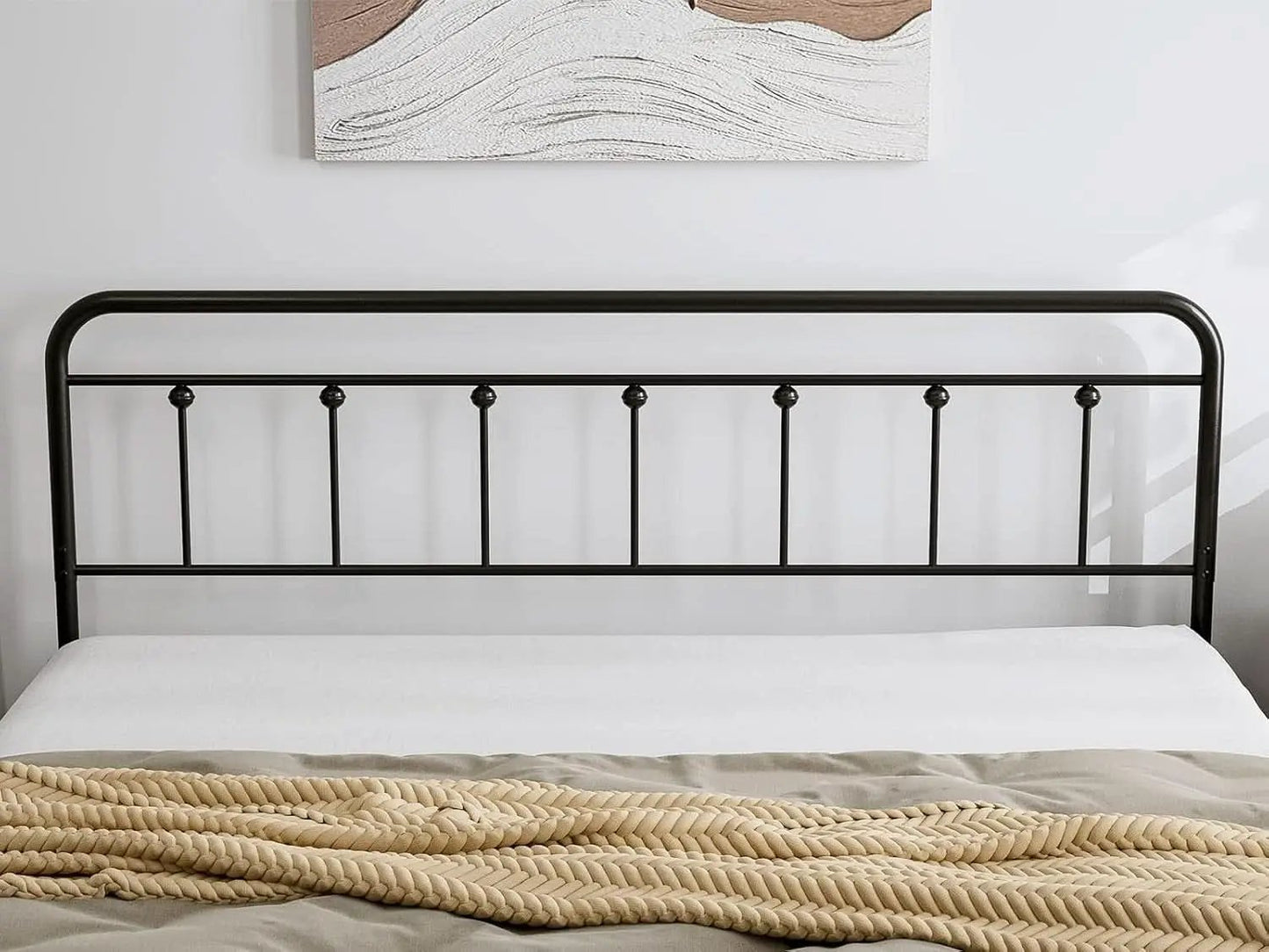 Adjustable Height Metal Headboard in Farmhouse Victorian Style from PriceLows™