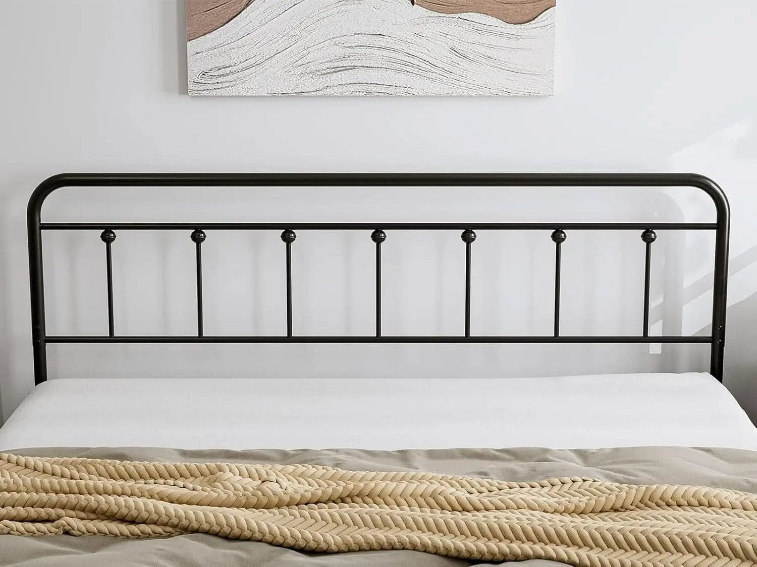 Adjustable Height Metal Headboard in Farmhouse Victorian Style from PriceLows™
