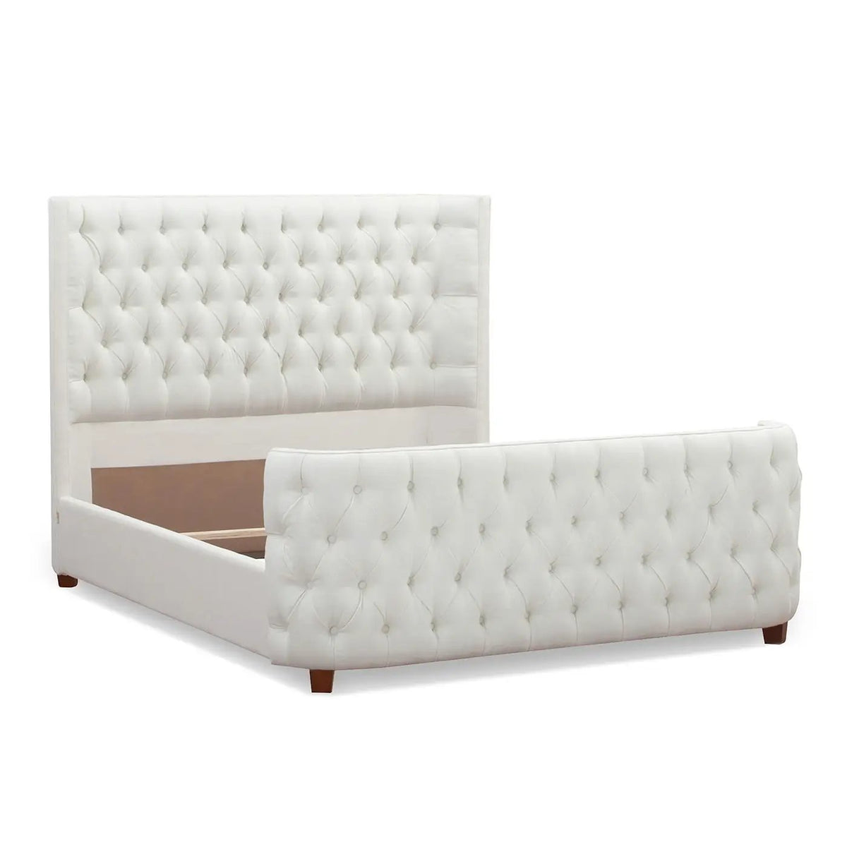 Brooklyn Tufted Panel Bed | Headboard And Footboard Set | Wingback Design | Diamond Tufting