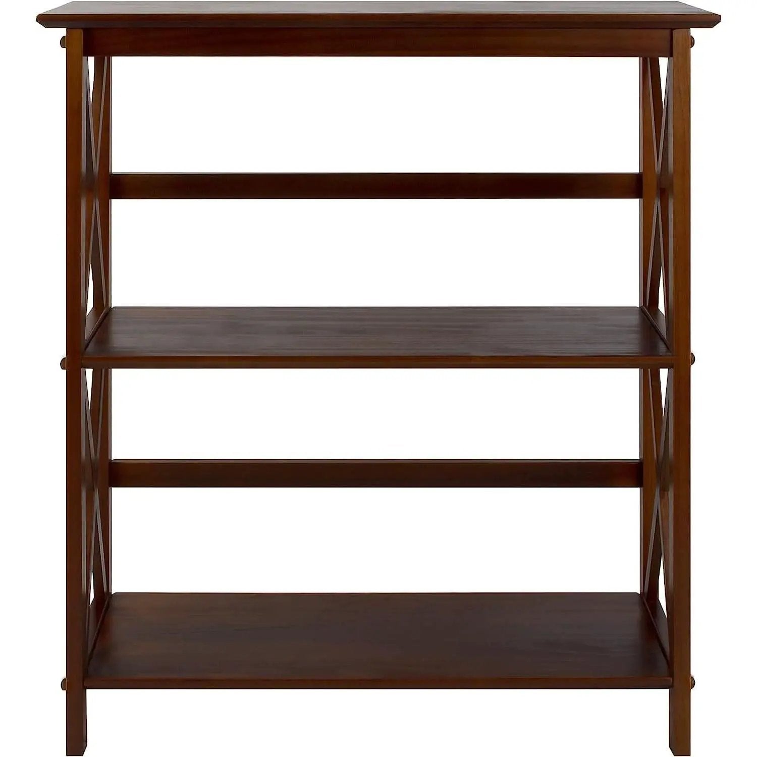 Shelf Bookcase With X Design Three Shelf Storage For Books from PriceLows™