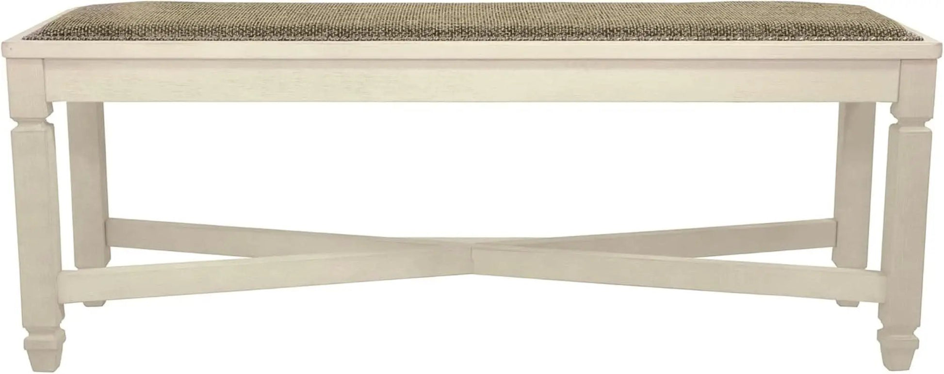 Bolanburg Upholstered Dining Bench Antique White Finish from PriceLows™