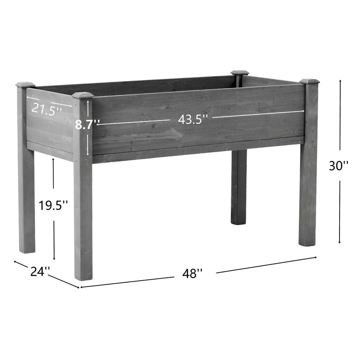 Elevated Raised Garden Bed | Solid Wood | Ergonomic Height