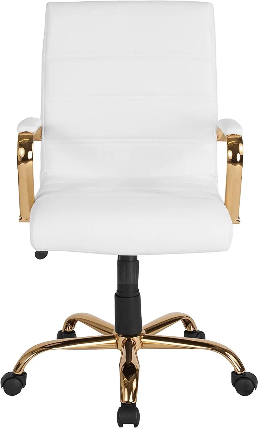 Whitney White LeatherSoft Office Chair Mid Back Swivel from PriceLows™