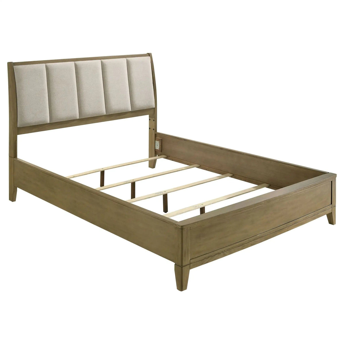 Granada Upholstered Queen Panel Bed Natural Pine | 64 x 89.75 x 53.25 in | Fabric | Bedroom