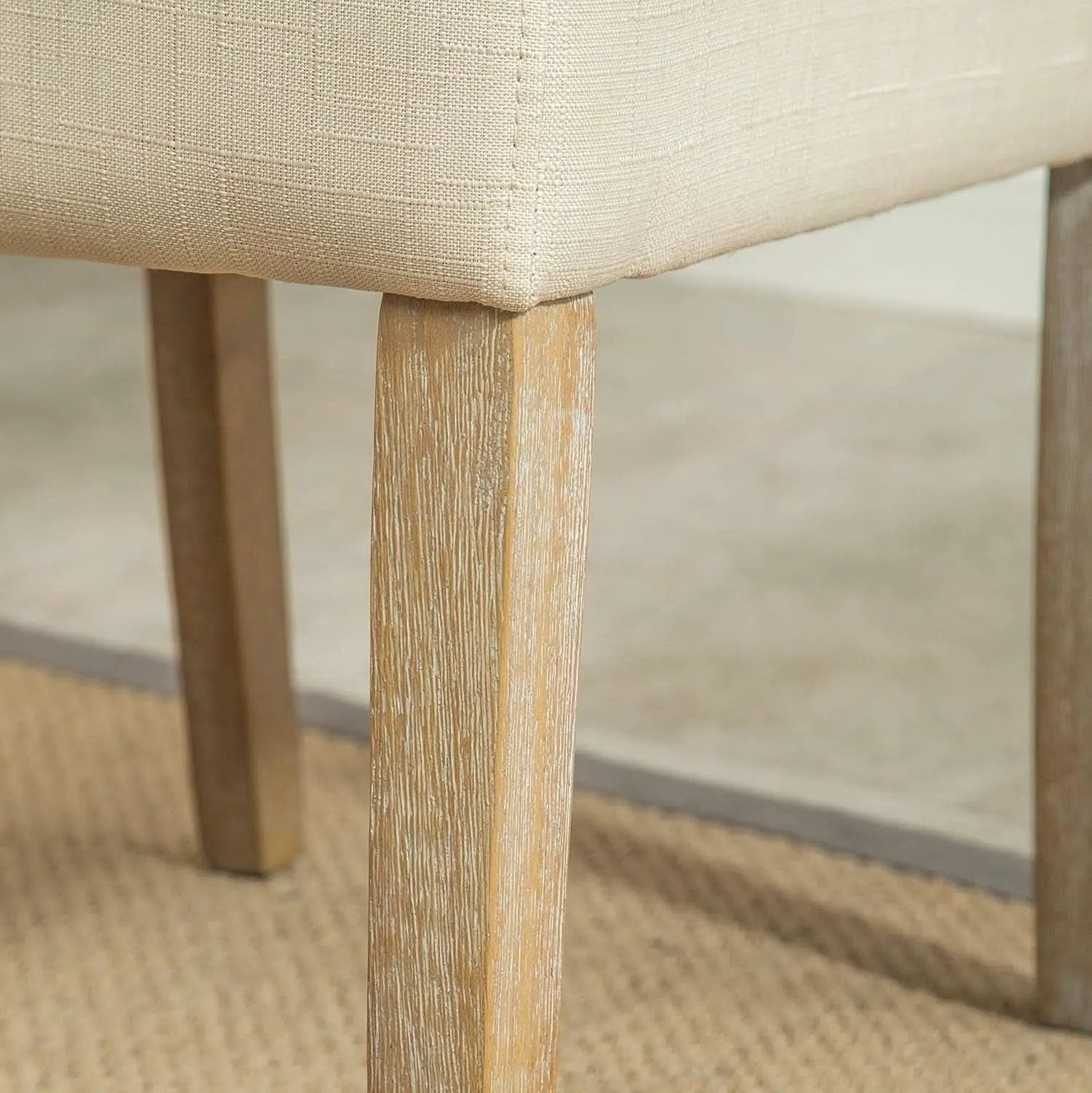 Tan Solid Wood Tufted Parsons Dining Chair Set Of 2 from PriceLows™
