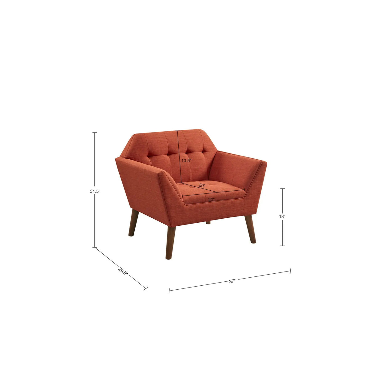 Modern Lounge Chair | Button Tufting | Mid-Century Design | Comfortable Armrests