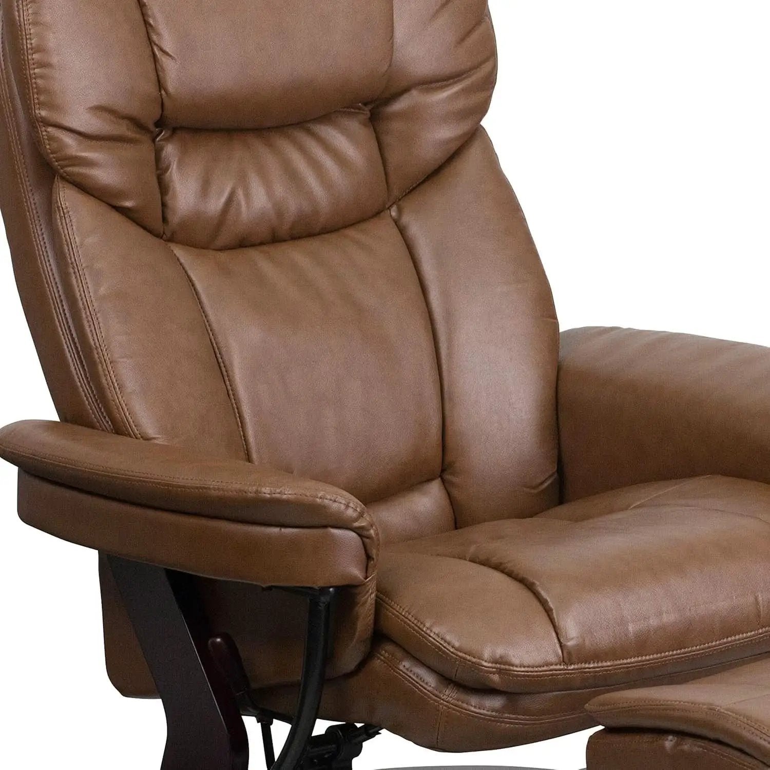 Leathersoft Recliner With Ottoman Palimino Swivel from PriceLows™
