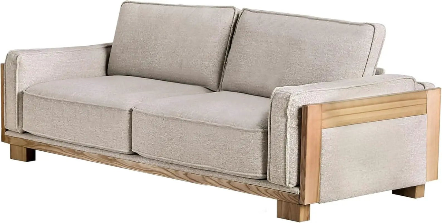 Oran Modern Sofa Set With Track Arms Light Brown Living Room from PriceLows™