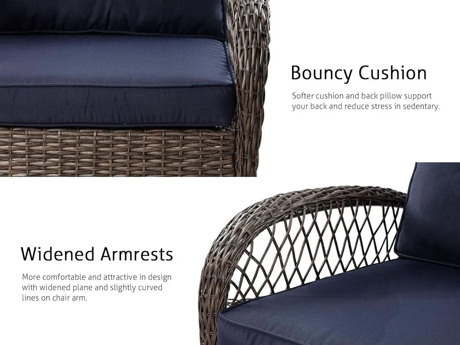 Outdoor Wicker Swivel Glider Rocker Patio Furniture Set from PriceLows™