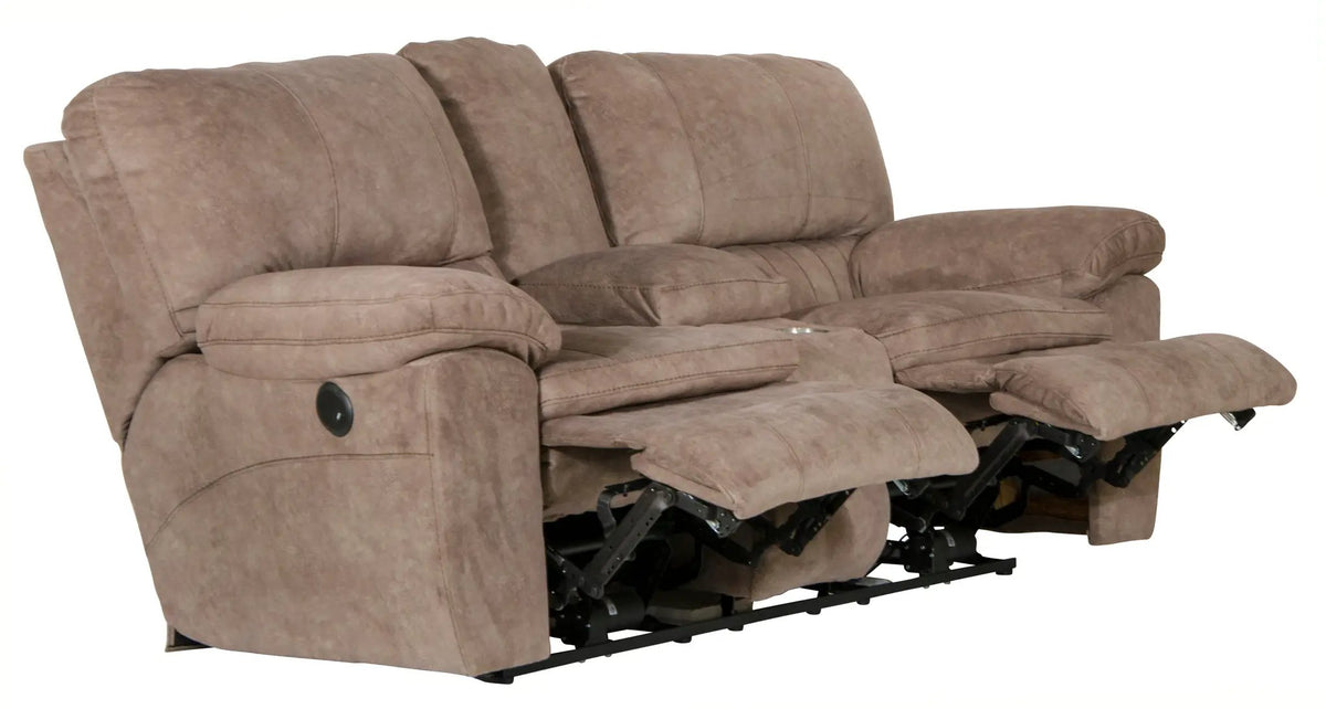 Reyes Power Lay Flat Reclining Console Loveseat With Storage & Cupholders | 2 Pieces | Polyester | Living Room