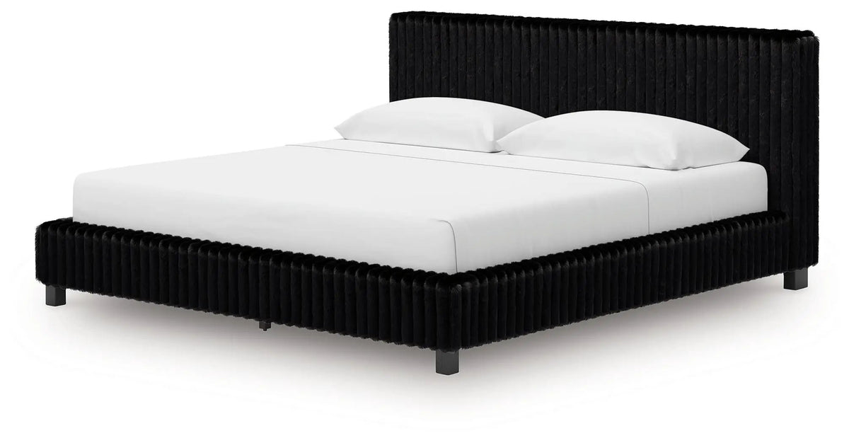 Zuraleus Upholstered Bed | Corded Fabric | Casual Contemporary Style | 91.25 Inch Width