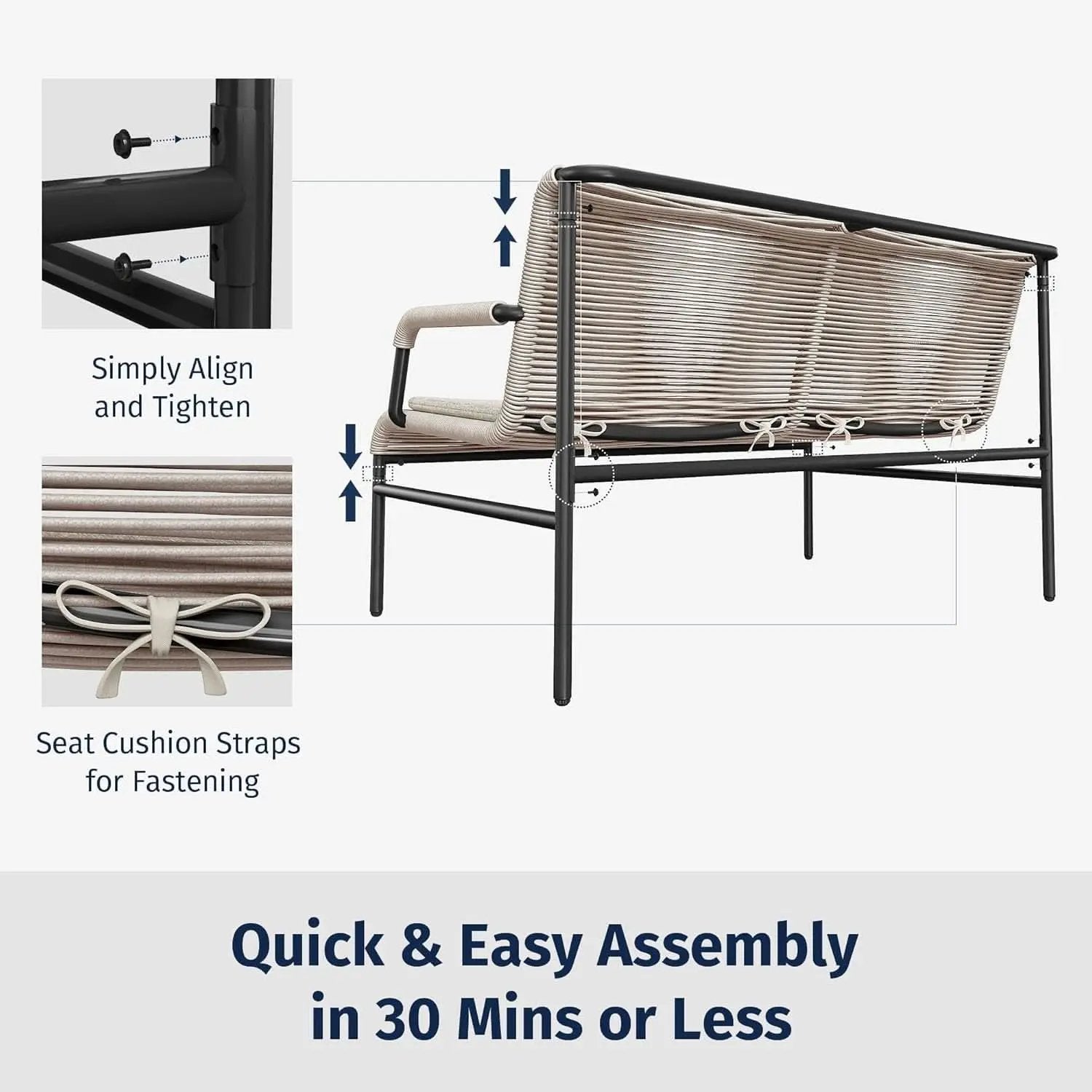 Modern Four Piece Patio Furniture Set for Outdoor Spaces from PriceLows™