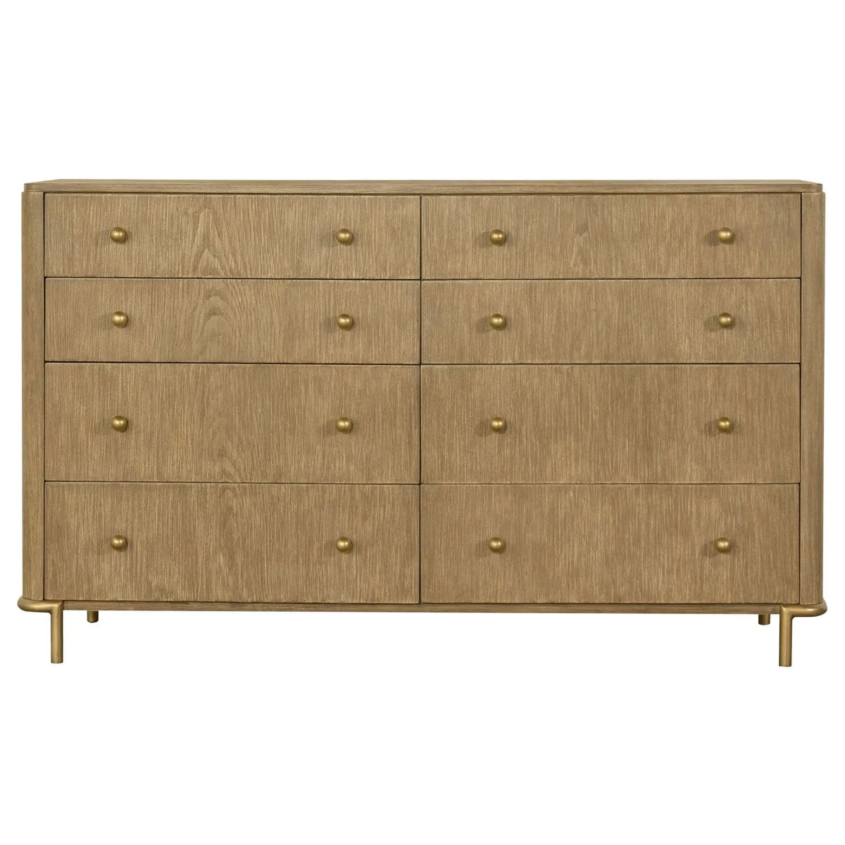 Arini 8-drawer Dresser Sand Wash | 63 x 18 x 37.25 in | Metal & Veneer | Bedroom