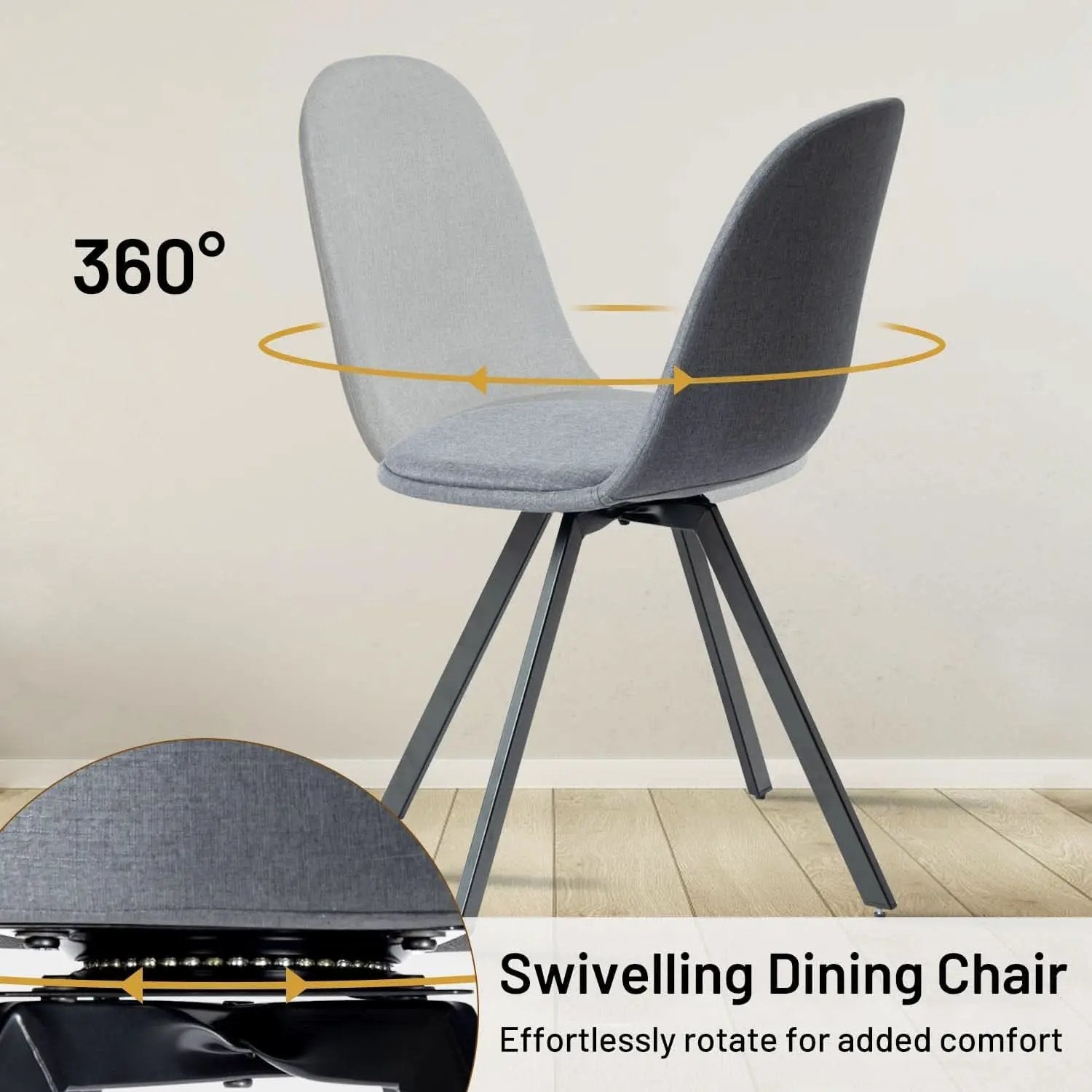 Grey Swivel Dining Chairs Set Of 4 For Modern Kitchen from PriceLows™