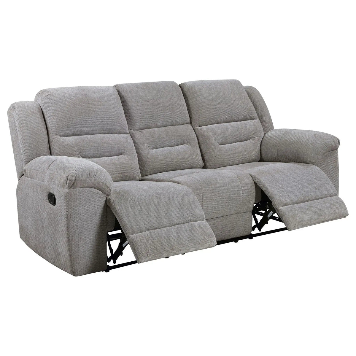 Gilson Chenille Upholstered Reclining Sofa | 89.75 x 40.5 x 41.75 in | Chenille | Grey