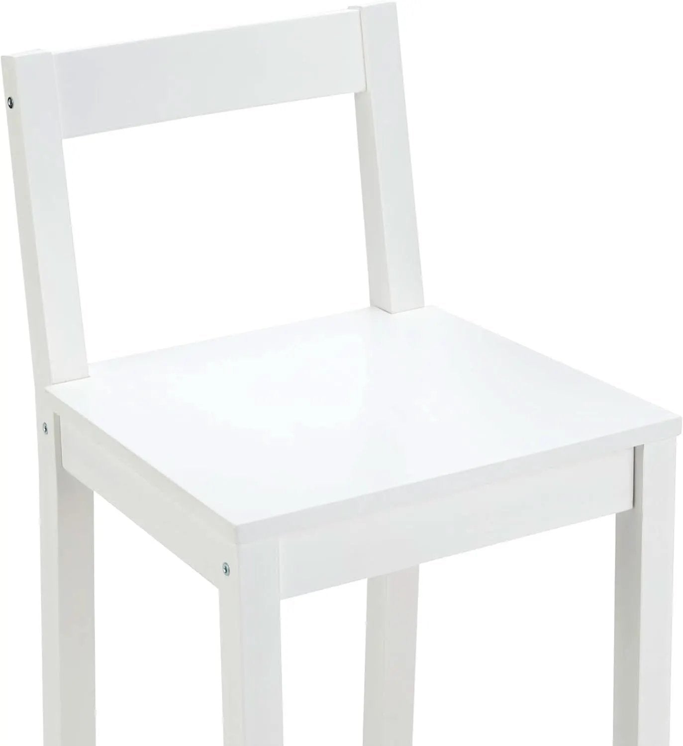 White Wooden Bar Stool With Backrest, Counter Height from PriceLows™