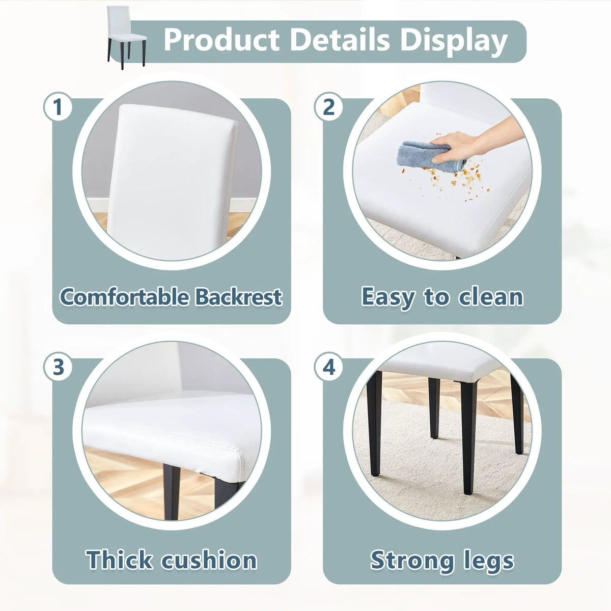 Versatile Dining Chairs | Metal Legs | Minimalist Nordic Style | PU Feel